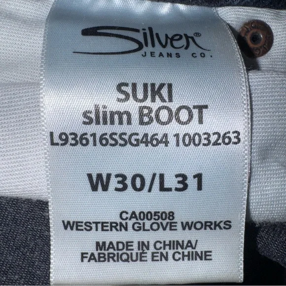 Silver Jeans Suki Slim Boot Jeans Womens 30x31 Dark Wash Mid Rise Stretch - Picture 5 of 8